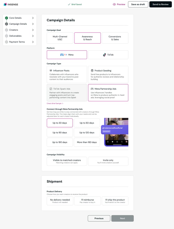 Step 2 - Meta Partnership Ads